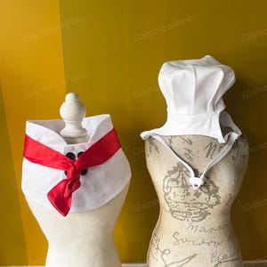 Cat Chef Bandana Bib with Chef Hat, Dog Chef Costume Pet Halloween Outfit, Cook Uniform for Cats and Dogs, Funny Costume Pet Cosplay Clothes image 7