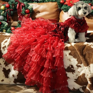 dog christmas dresses Dress, Dog Dress, Cat Dress, Dog Wedding Dress, Dog for Small Dogs Girl, Girl Puppy Princess Tutu Dress with Leash Ring, Fashion Easy to let your pets do the scratching freely and touch the ground they prefer Set Of 2 Dog Christmas