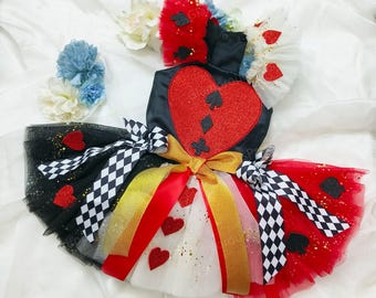 Halloween Dog Costume Red Queen Dress, Red Queen Costume for Large Dogs and Cats, Cosplay Party Pets Costume, Pets Clothes Birthday Dress
