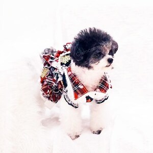 Dog Christmas Costume, Xmas Santa Costume Red Dress for Cats and Dogs, Winter Pet Clothes Custom Size, Christmas Gift for Dogs and Cats
