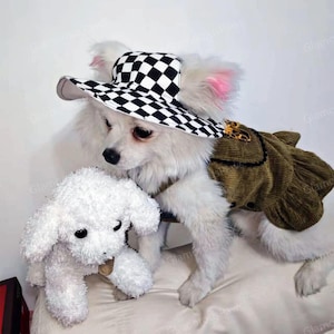 Summer Bucket Hat with Ear Holes for Large Dogs, Big Dogs Sunbonnet, Dog Visor Hat, Dogs Outdoor Sun Protection Cap Pets Travel Hiking Hat