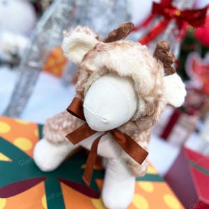Christmas Reindeer Costume for Dogs, Warm Plush Coat Hooded Cape for Dogs and Cats, Xmas Santa Dog Costume, Dog Sweater Winter Pet Clothes