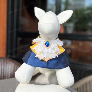 Beast Prince Pet Bandana- Make Your Pet Rule the Halloween Costume Party, Royal Blue Bandana Bib for Cats & Large Dogs, Custom Size Pet Bib