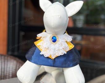 Beast Prince Haustier-Bandana - Machen Sie Ihr Haustier zur Halloween-Kostümparty, Royal Blau-Bandana-Lätzchen für Katzen & große Hunde, Haustier-Lätzchen in Sondergröße