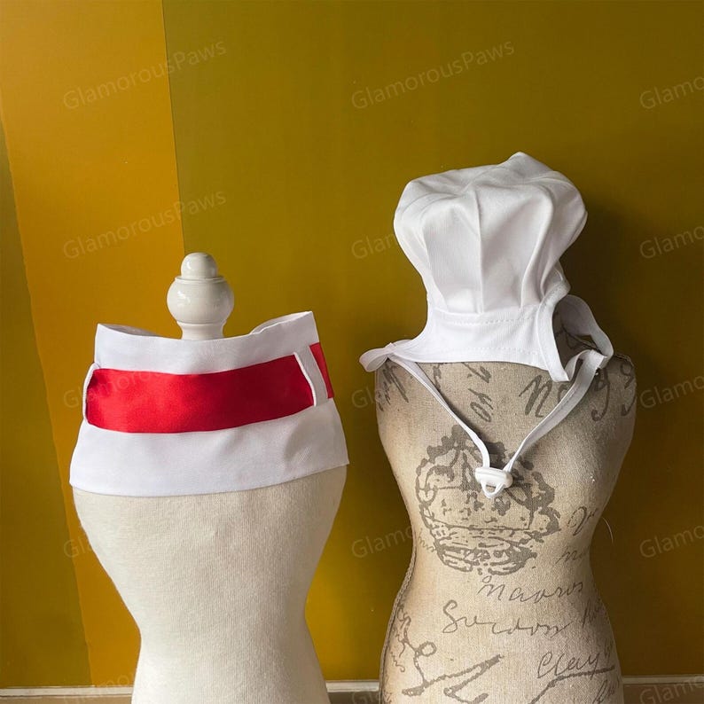 Cat Chef Bandana Bib with Chef Hat, Dog Chef Costume Pet Halloween Outfit, Cook Uniform for Cats and Dogs, Funny Costume Pet Cosplay Clothes image 8