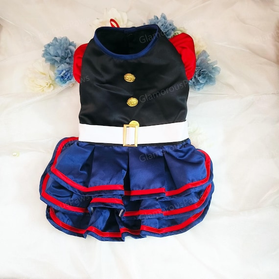 dog marine dress blues Customizable Nautical Sailor Dog Costume, Navy Uniform Sailor Dress for  Large Dogs and Cats, Halloween Cosplay Outfit Pets Clothes