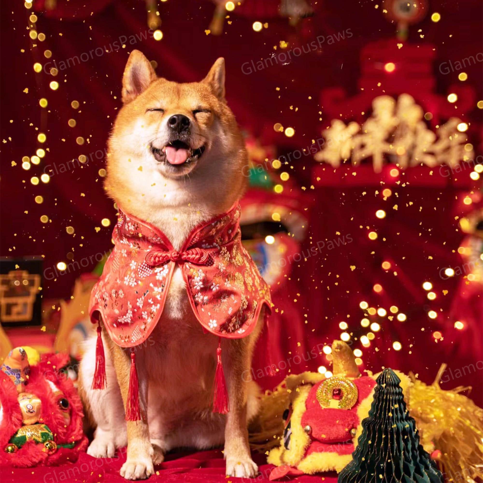 Custom New Year Bandana for Dogs and Cats, Chinese Spring Festival Red Cape for Puppies Large Dogs and Cats, Pets Lover Gift Lunar New Year