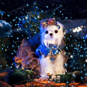 Halloween Mermaid Princess Costume for Dogs and Cats, Sparkling Sequin Tutu Dress for Pets Cosplay Party, Birthday Pet Clothes Custom Size