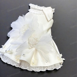 Anpassbares Hochzeits-Haustierkleid, luxuriöses weißes Tüllkleid für große Hunde und Katzen, Geburtstagsfeier-Hundekleid, Sommer-Haustier-Kleidung-Kostüm