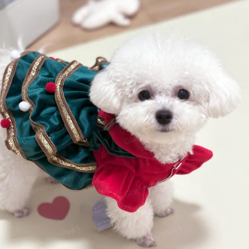 dog christmas tree dress Christmas Tree Costume for Dogs and Cats, Christmas Elf Costume Green  Velvet Dress for Pets, Santa Xmas Party Outfit Pet Clothes Custom Size