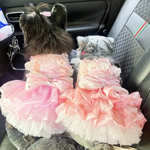 Customizable Wedding Pet Dress, Pink Lace Tulle Dress for Large Dogs and Cats, Birthday Dog Dress, Summer Pets Clothes Princess Costume