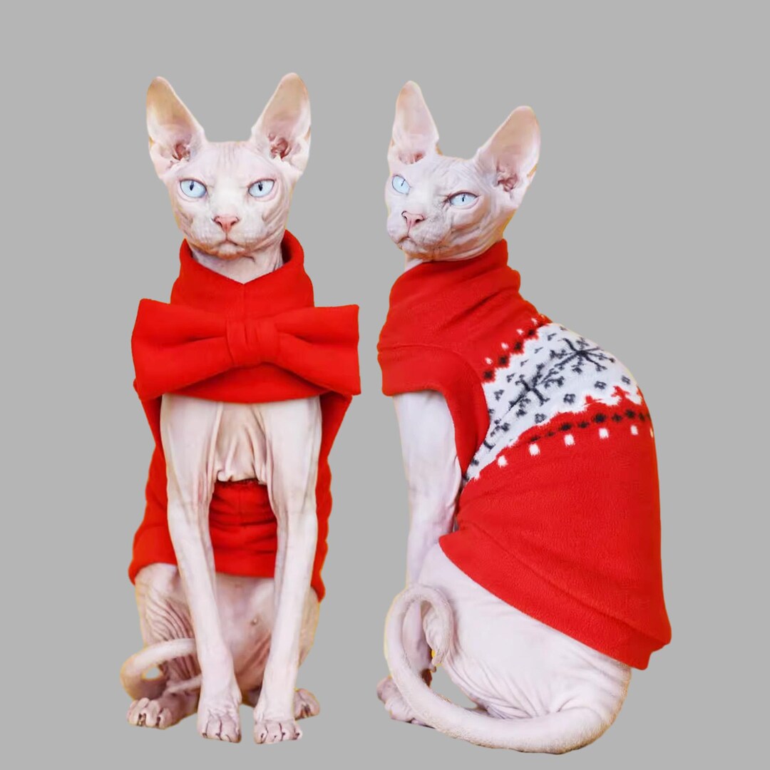 Sphynx Cat Christmas Costume High Neck Plush Jumper Pajamas Etsy