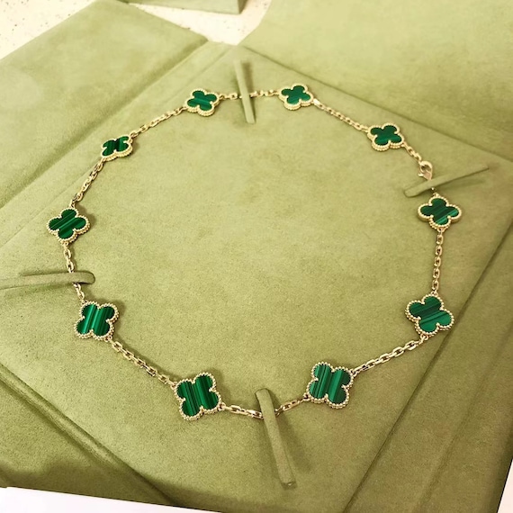 10 Clover Necklace 14K Gold Platedfour Leaf Clover Mother of Etsy