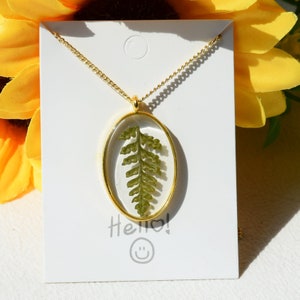 Gold Handmade Real Pressed Leaves Necklace, Dried Leaf Resin Earrings, Fern Leaves Wedding Jewellery, Perfect Birthday Wedding Gifts for Her