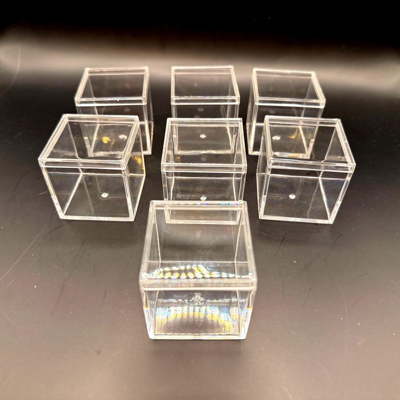 Square Clear Boxes With Lid | Set of 12 Acrylic Boxes for Wedding ...