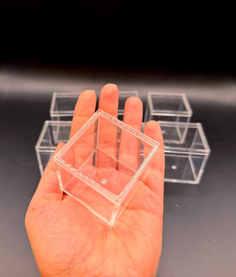 Square Clear Boxes With Lid | Set of 12 Acrylic Boxes for Wedding ...