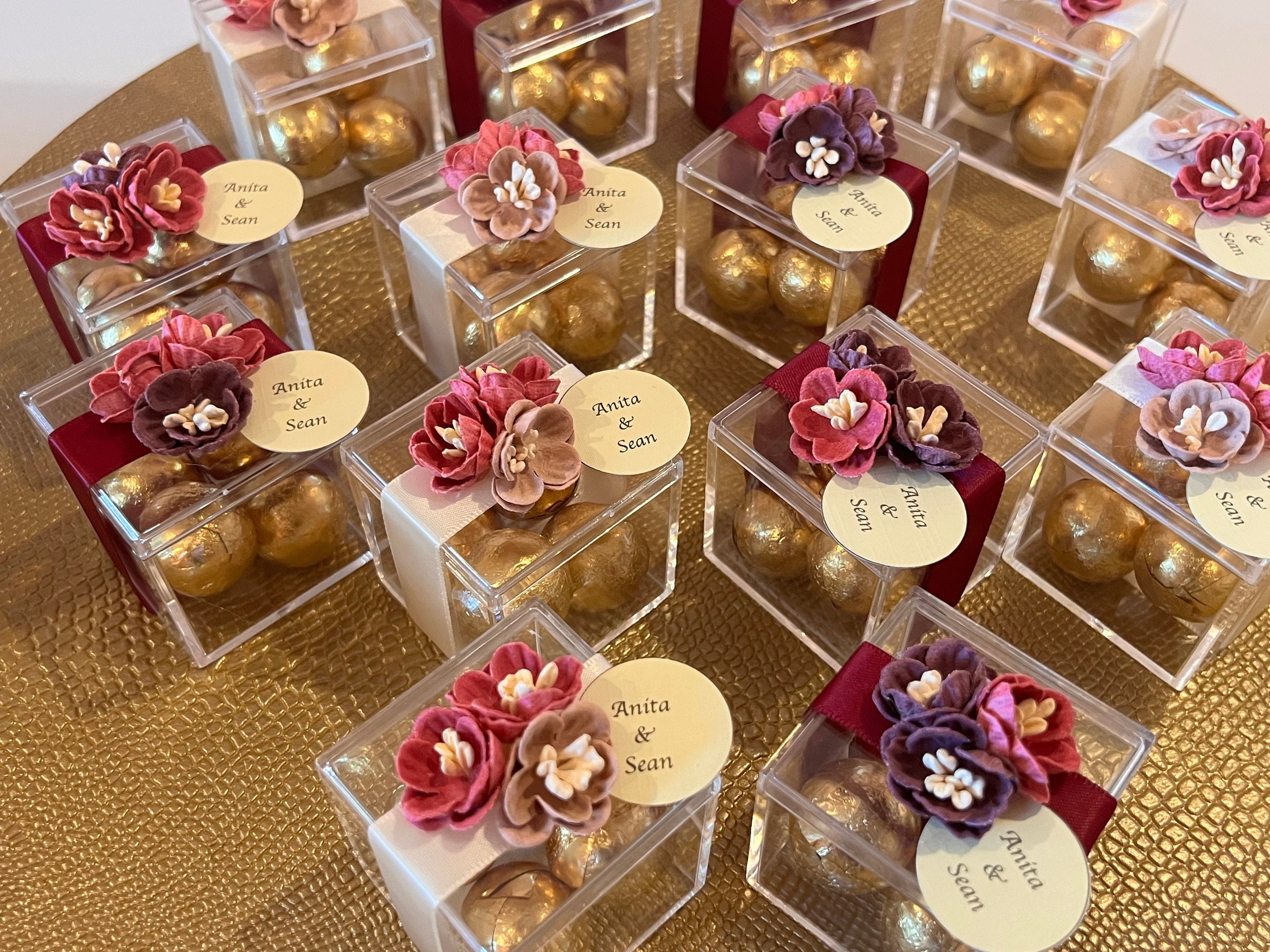 Acrylic Wedding Favorpersonalized Favors Mini Rosechocolate Etsy