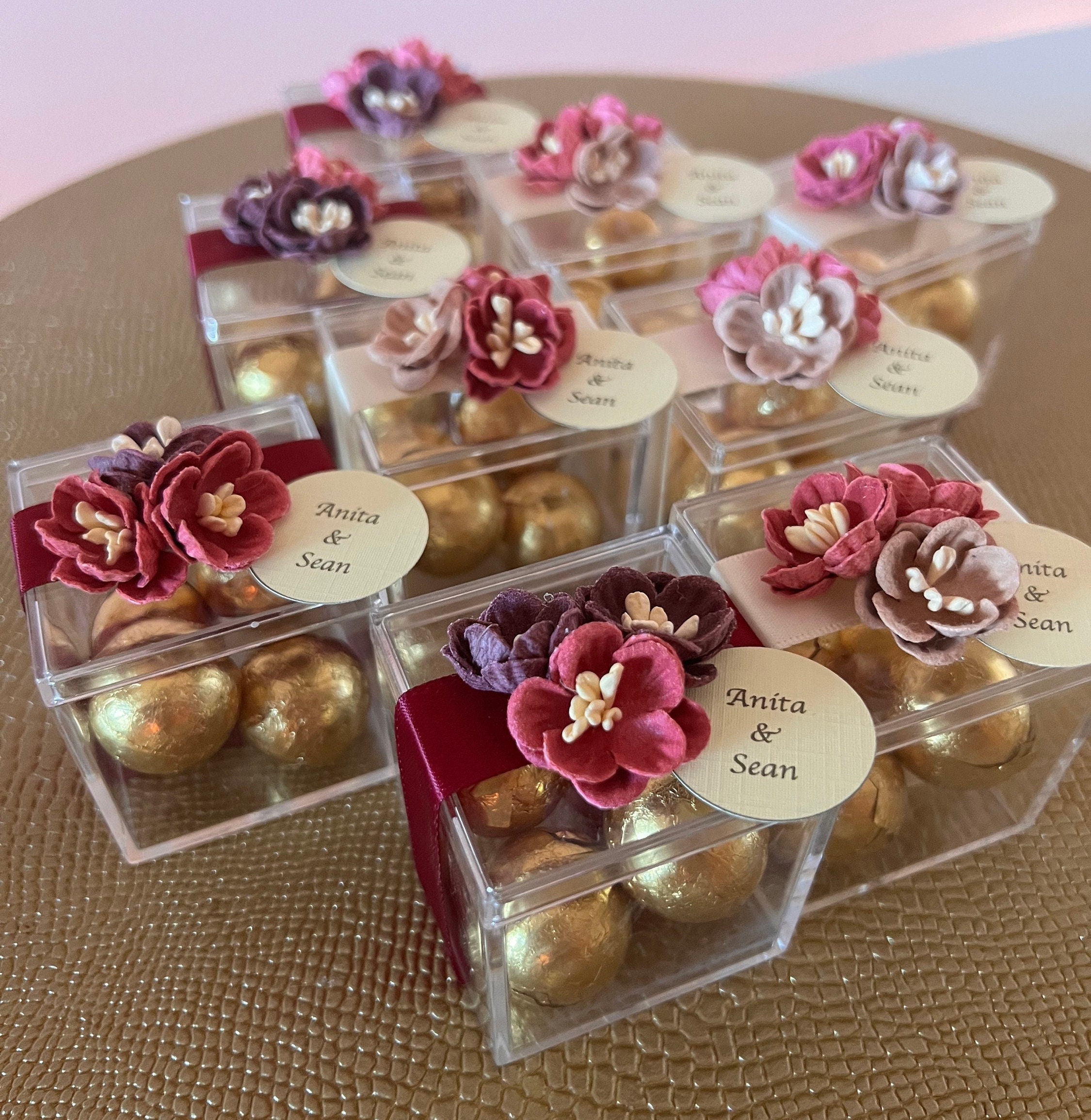 Acrylic Wedding Favorpersonalized Favors Mini Rosechocolate Etsy