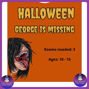 Printable escape room for kids PDF, Halloween theme escape rooms at home pack, kids party escape room game activity, download