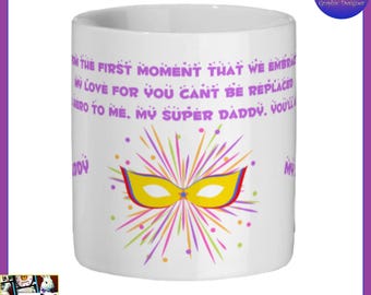Tazza "Miglior papà, super papà" per la festa del papà, tazza in ceramica da 11 once. Tazza "Miglior papà"