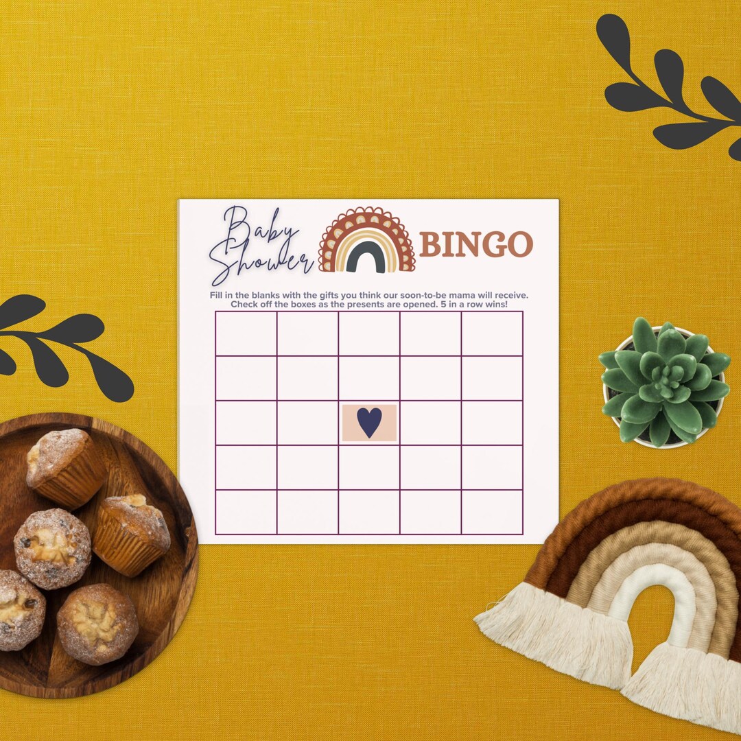 Boho Baby Shower Bingo Game - Printed Notepad Design - Etsy