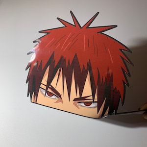 Red BBall Player Peeker Sticker