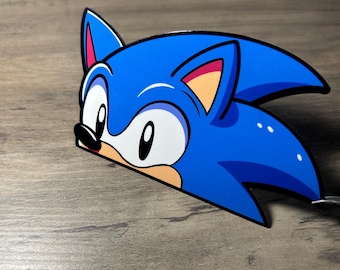Blue Hedge-Hog Peeker Sticker
