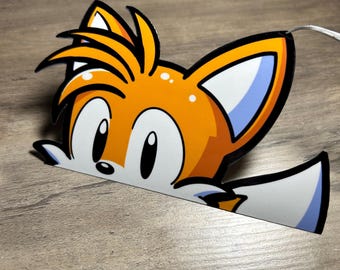 Yellow Fox Peeker Sticker