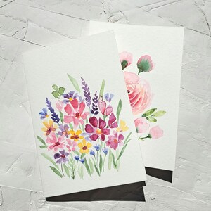 Set di 2 acquerelli su carta, paesaggio dipinto a mano