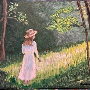 original painting portrait of  women survivor. women art ,wall art decor ,landscape original painting of women portrait uplifting