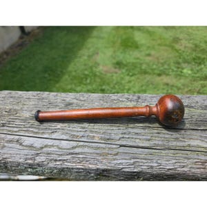 Antique English Oak Pestle: Hand-Turned Mortar Tool