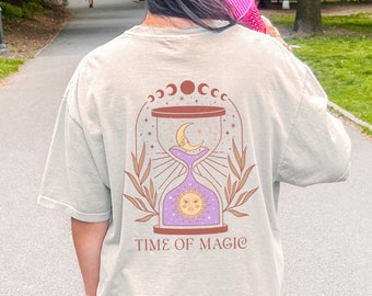 Celestial Hourglass Whimsigoth Moon Phases Shirt, Witch Shirt Witchcore Aesthetic Gift, Dark Academia Shirt, Comfort Colors Cottage Core Tee
