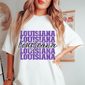 Comfort Colors Louisiana Retro T-shirt, Vintage Game Day Football Shirt Louisiana State Tshirt Football Season Preppy Gameday Apparel