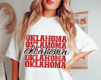 Comfort kleuren Oklahoma Vintage Shirt, Oklahoma voetbalshirt, Oklahoma Tshirt, Oklahoma Game Day, Oklahoma Pride, Preppy Oklahoma Shirt