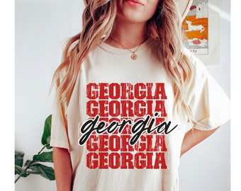 Comfort Colors Vintage Georgia Shirt, Georgia Fan Tshirt, Georgia Gameday Shirt, Georgia Football Shirt, Preppy Georgia Crewneck, GA Pride