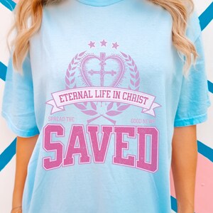 Preppy Christian Shirt, Worship Shirt, Faith Based Shirt, Christian Streetwear, Saved By Grace Shirt,Jesus Clothes,Collegiate Comfort Colors