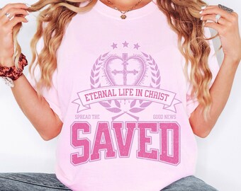 Comfort Colors Christian Shirt, Retro Worship Shirt, Faith Based Shirt, Trendy Christian Streetwear, Saved By Grace Shirt, Jesus Clothes