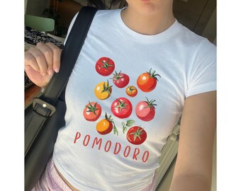 Camiseta de tomate La Dolce Vita, camiseta de Italia, Ciao Bella, sardinas, camiseta de chica tomate de verano, camiseta de pescado enlatado, conjunto de chica suave, camiseta de pasta pomodoro