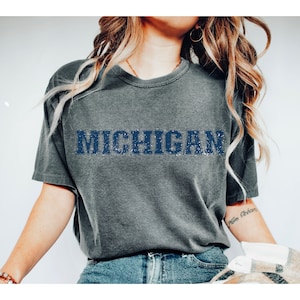 Comfort Colors Michigan Vintage Shirt, Retro Michigan Football Shirt, Preppy Michigan Football Tee, Michigan Pride Shirt, Michigan T-Shirt