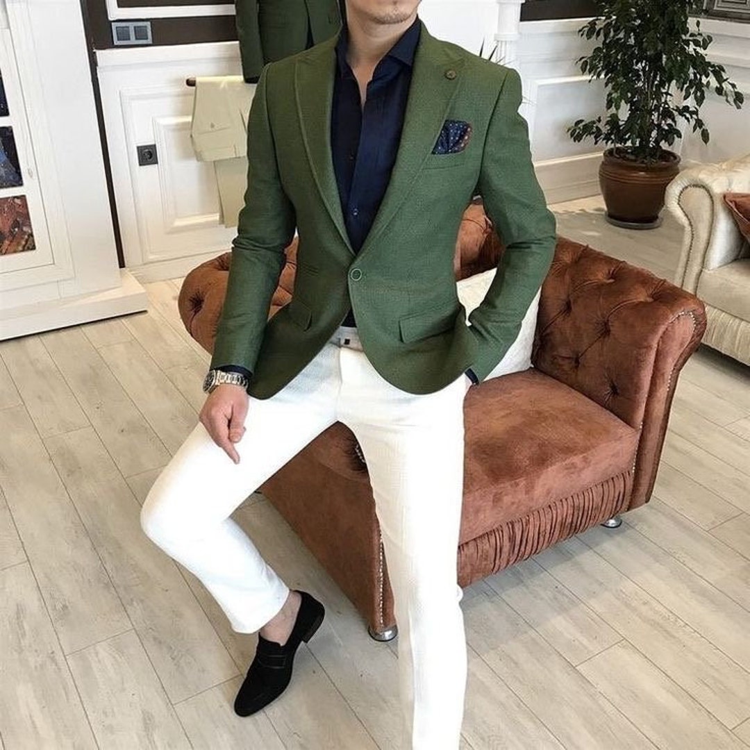 Men's Green Coloured Blazer for Men Jacket for Men Coat for Men Casual ...