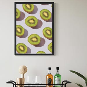 Küche Wand Kunst, Trendige Kiwi Früchte, Tropischer Sommer Poster, Boho Wohnkultur, niedliche Bar Warenkorb Wohnung Dekoration, Geschenk für Sie, druckbar