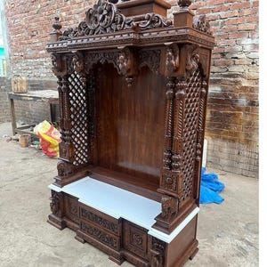 Wooden Temple For Wooden Mandir Handmade Wooden Temple, Wooden Mandir, Home Altar, Pooja Room Decor, Spiritual Gift, Indian Handmade Items,