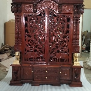 Wooden Temple For Wooden Mandir Handmade Wooden Temple, Wooden Mandir, Home Altar, Pooja Room Decor, Spiritual Gift, Indian Handmade Items,