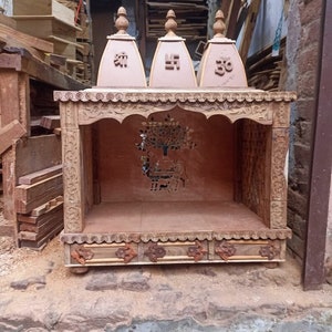 Wooden Temple For Wooden Mandir Handmade Wooden Temple, Wooden Mandir, Home Altar, Pooja Room Decor, Spiritual Gift, Indian Handmade Items,