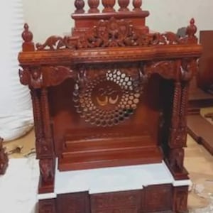 Wooden Temple For Wooden Mandir Handmade Wooden Temple, Wooden Mandir, Home Altar, Pooja Room Decor, Spiritual Gift, Indian Handmade Items,