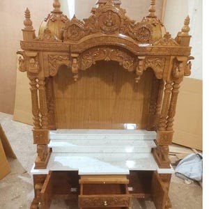 Wooden Temple For Wooden Mandir Handmade Wooden Temple, Wooden Mandir, Home Altar, Pooja Room Decor, Spiritual Gift, Indian Handmade Items,