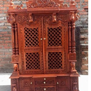 Wooden Temple For Wooden Mandir Handmade Wooden Temple, Wooden Mandir, Home Altar, Pooja Room Decor, Spiritual Gift, Indian Handmade Items,