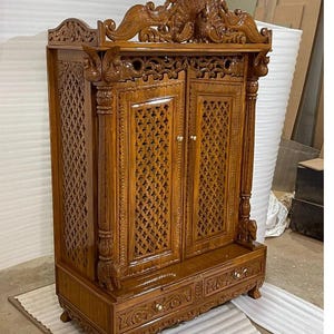 Wooden Temple For Wooden Mandir Handmade Wooden Temple, Wooden Mandir, Home Altar, Pooja Room Decor, Spiritual Gift, Indian Handmade Items,