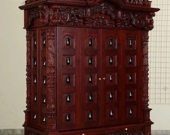 Templo de madera para Mandir de madera, templo de madera hecho a mano, Mandir de madera, altar para el hogar, decoración de la sala de Pooja, regalo espiritual, artículos indios hechos a mano,