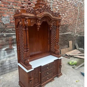 Wooden Temple For Wooden Mandir Handmade Wooden Temple, Wooden Mandir, Home Altar, Pooja Room Decor, Spiritual Gift, Indian Handmade Items,